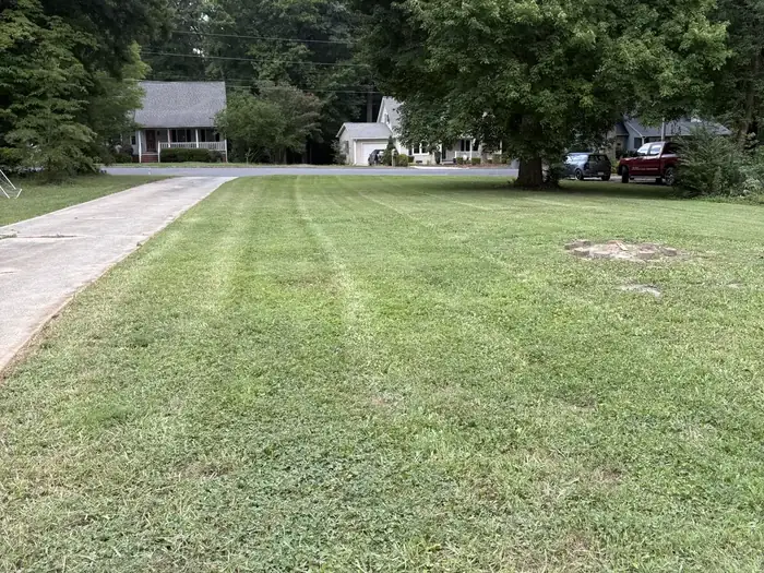 Front yard after Gaskins Lawn Care mowed, edged, and blew it off